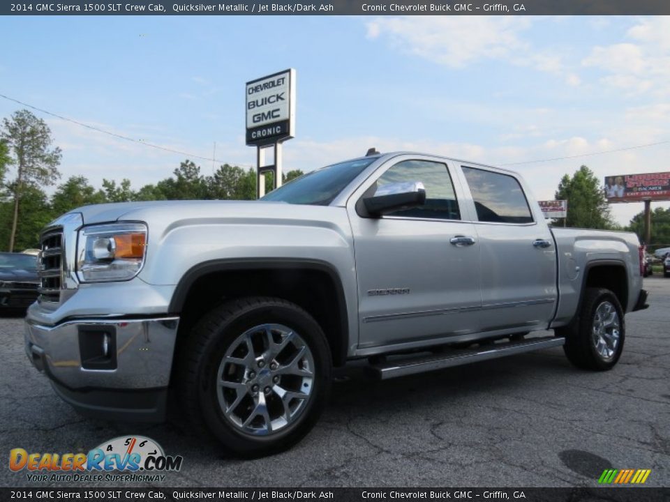 2014 GMC Sierra 1500 SLT Crew Cab Quicksilver Metallic / Jet Black/Dark Ash Photo #3