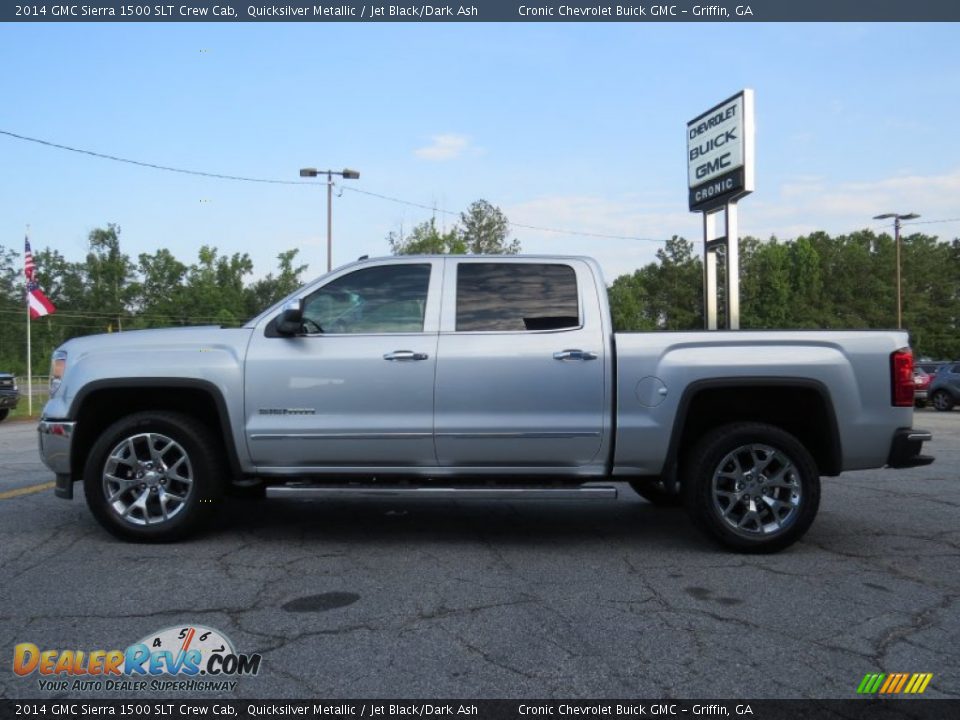 2014 GMC Sierra 1500 SLT Crew Cab Quicksilver Metallic / Jet Black/Dark Ash Photo #4