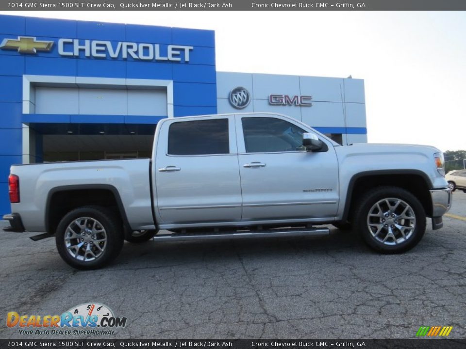2014 GMC Sierra 1500 SLT Crew Cab Quicksilver Metallic / Jet Black/Dark Ash Photo #8
