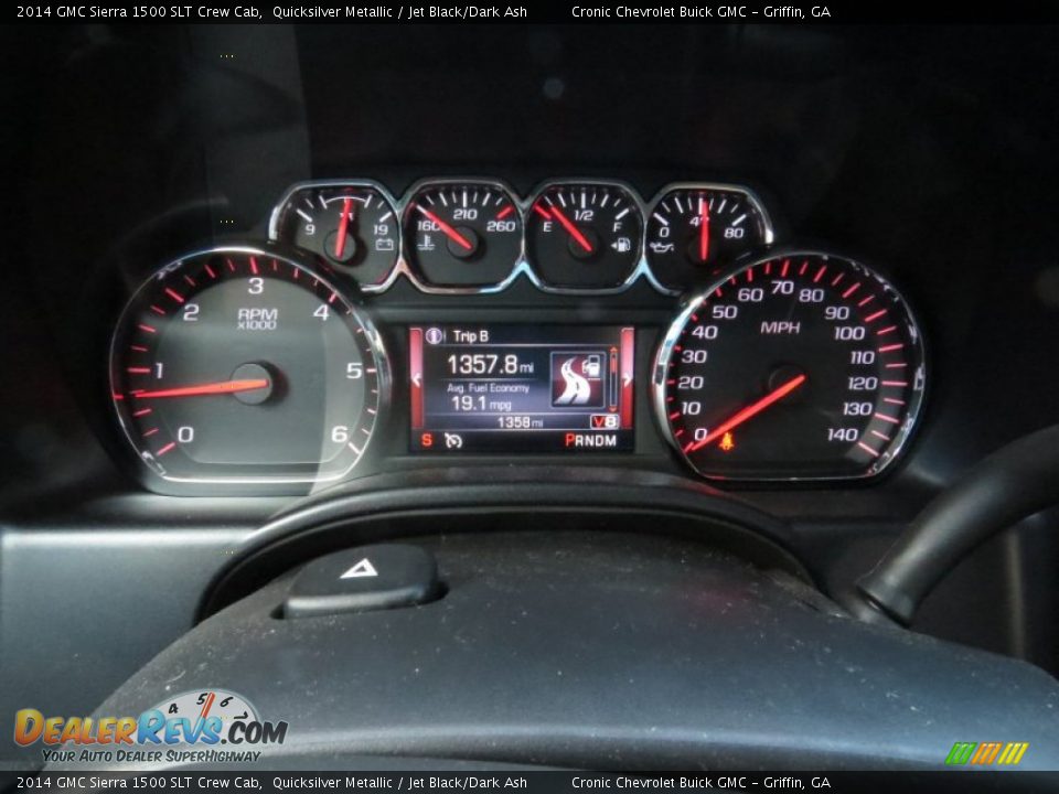 2014 GMC Sierra 1500 SLT Crew Cab Quicksilver Metallic / Jet Black/Dark Ash Photo #13