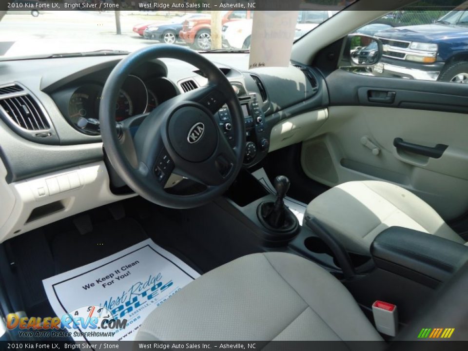 2010 Kia Forte LX Bright Silver / Stone Photo #12