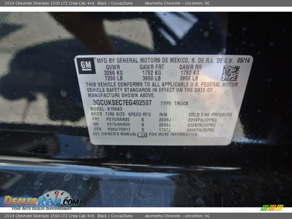 2014 Chevrolet Silverado 1500 LTZ Crew Cab 4x4 Black / Cocoa/Dune Photo #7