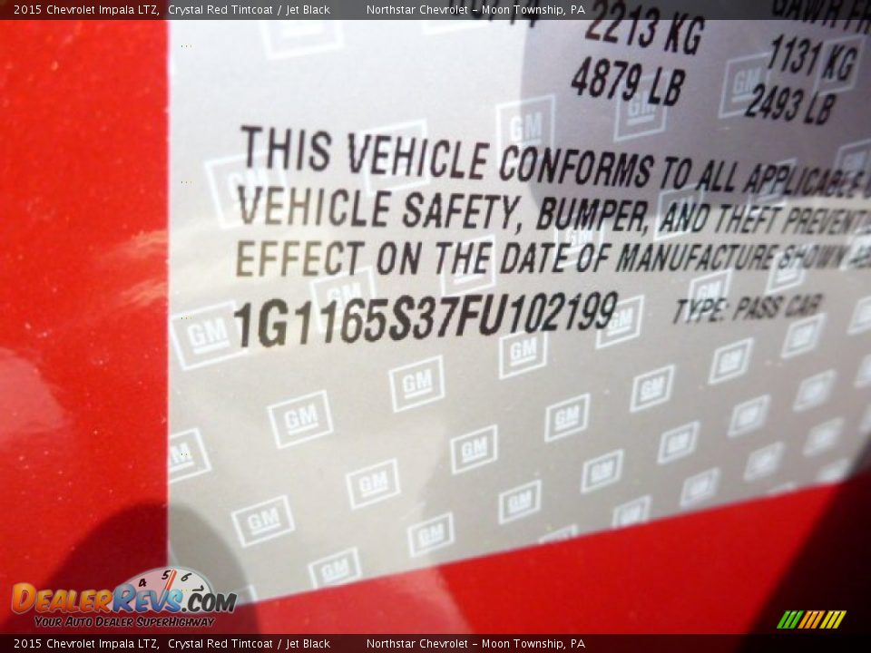 2015 Chevrolet Impala LTZ Crystal Red Tintcoat / Jet Black Photo #14