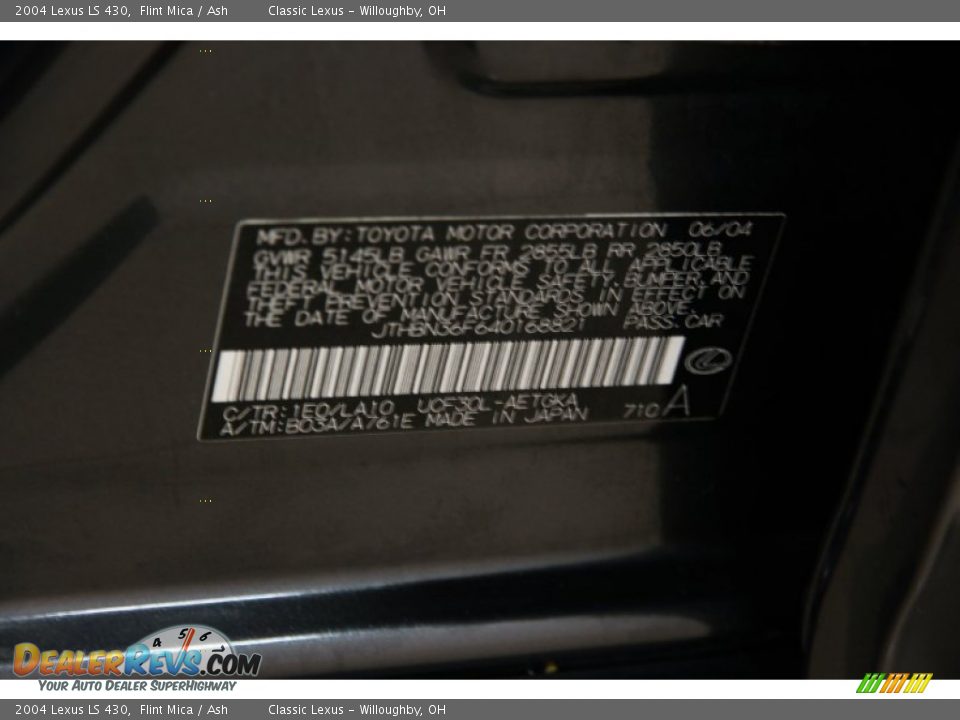 2004 Lexus LS 430 Flint Mica / Ash Photo #29