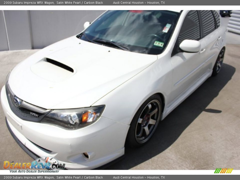 2009 Subaru Impreza WRX Wagon Satin White Pearl / Carbon Black Photo #3