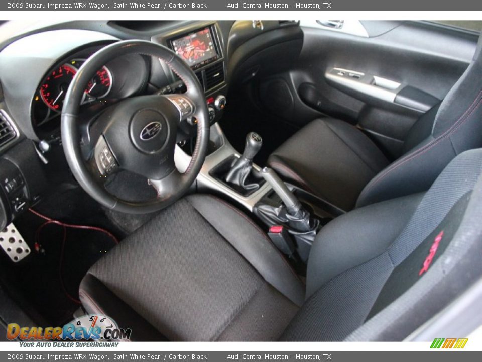 2009 Subaru Impreza WRX Wagon Satin White Pearl / Carbon Black Photo #12