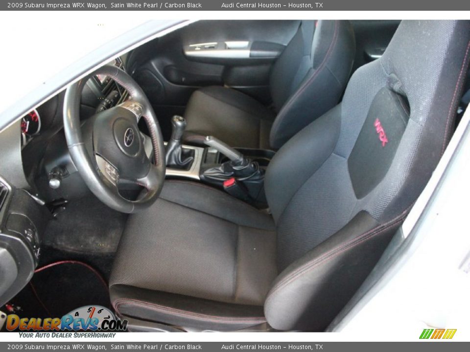 2009 Subaru Impreza WRX Wagon Satin White Pearl / Carbon Black Photo #13