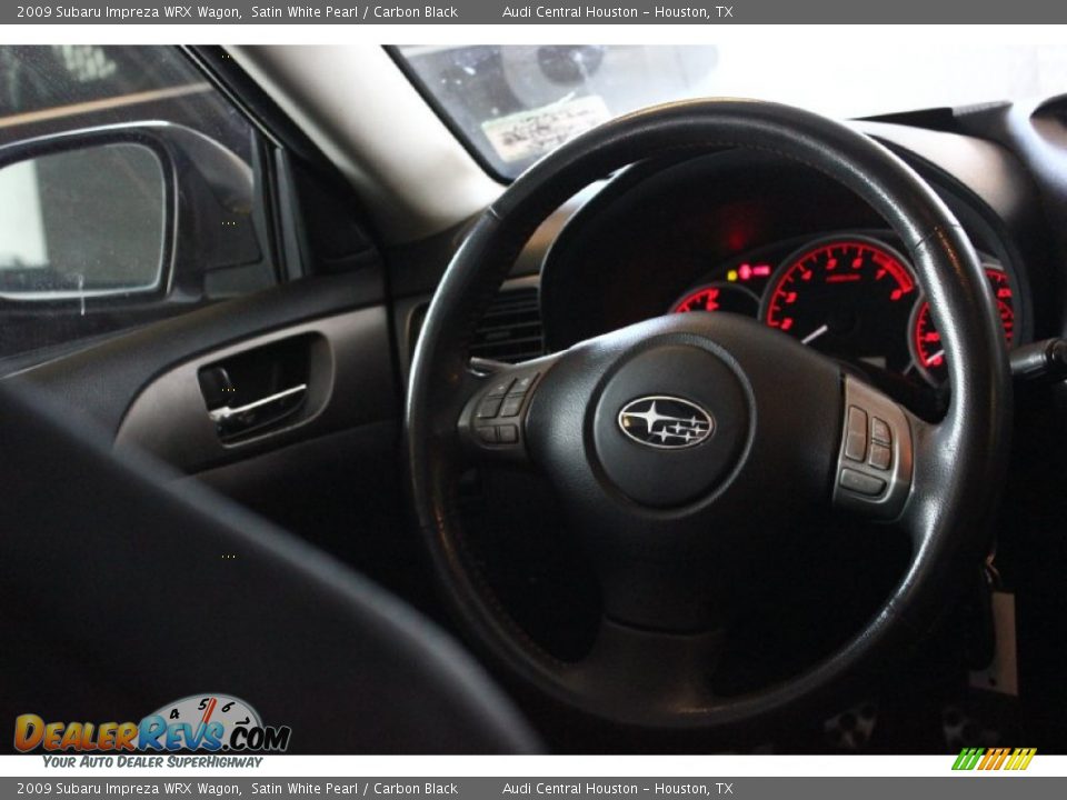 2009 Subaru Impreza WRX Wagon Satin White Pearl / Carbon Black Photo #27