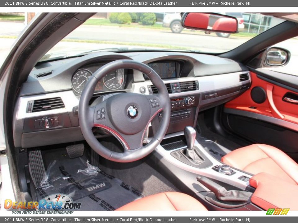 2011 BMW 3 Series 328i Convertible Titanium Silver Metallic / Coral Red/Black Dakota Leather Photo #8