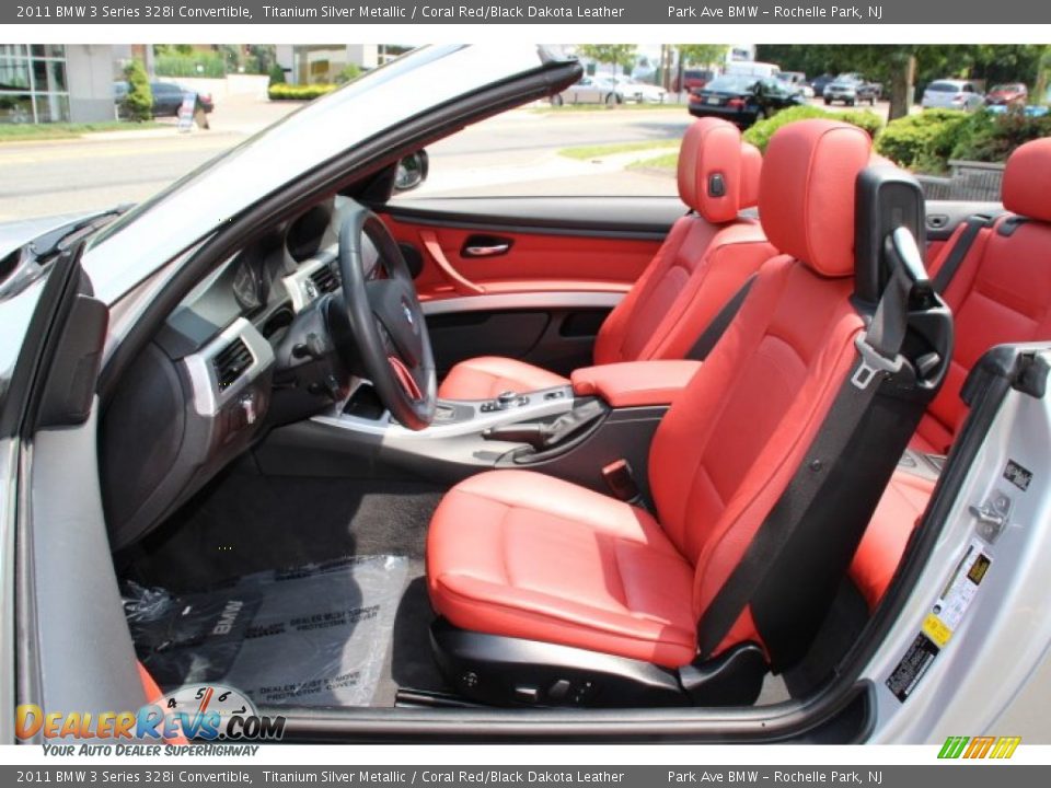 2011 BMW 3 Series 328i Convertible Titanium Silver Metallic / Coral Red/Black Dakota Leather Photo #9