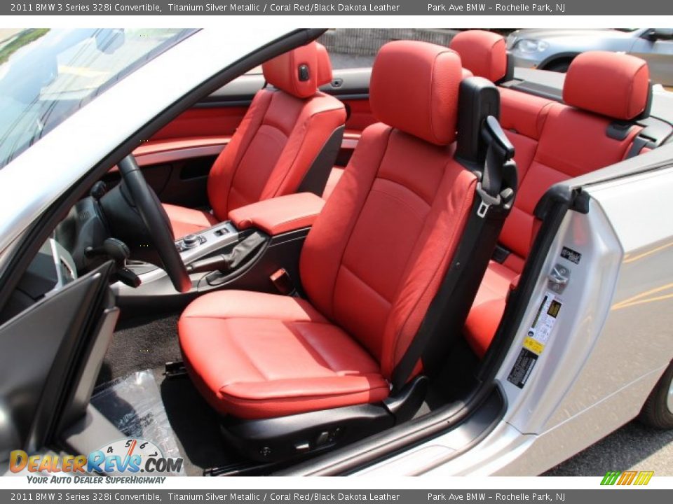2011 BMW 3 Series 328i Convertible Titanium Silver Metallic / Coral Red/Black Dakota Leather Photo #10
