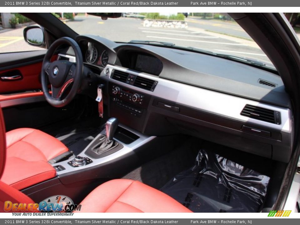 2011 BMW 3 Series 328i Convertible Titanium Silver Metallic / Coral Red/Black Dakota Leather Photo #22