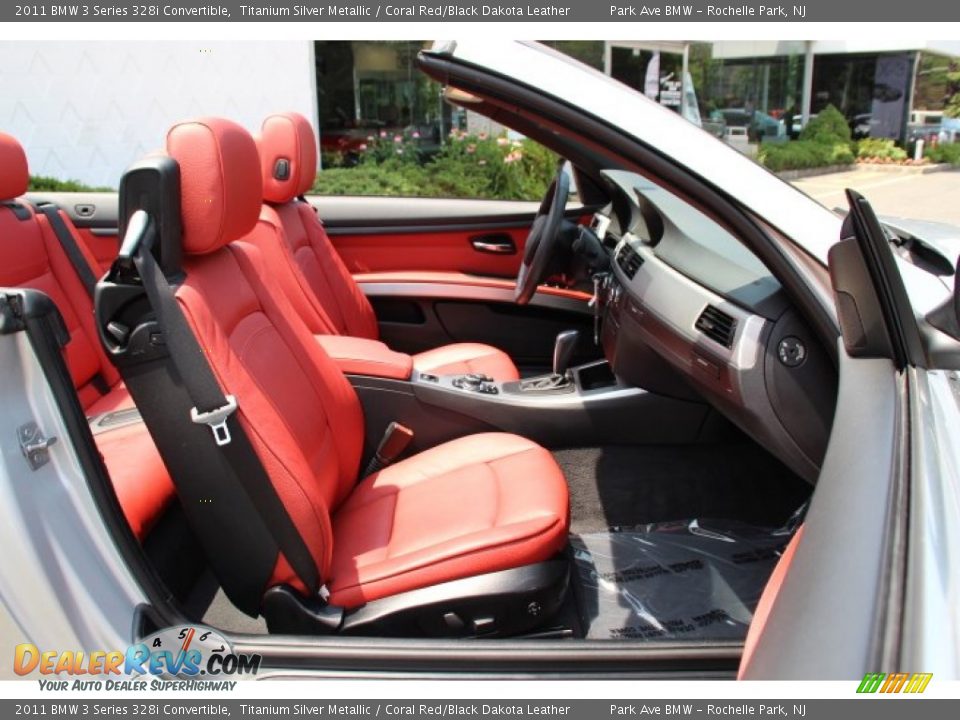 2011 BMW 3 Series 328i Convertible Titanium Silver Metallic / Coral Red/Black Dakota Leather Photo #23