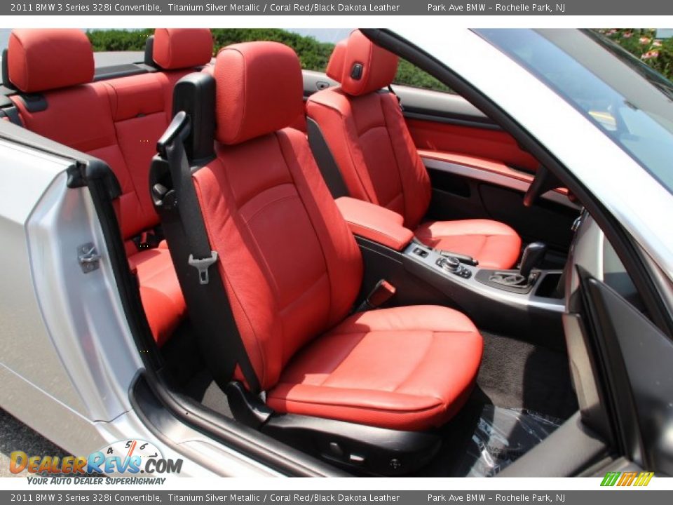 2011 BMW 3 Series 328i Convertible Titanium Silver Metallic / Coral Red/Black Dakota Leather Photo #24