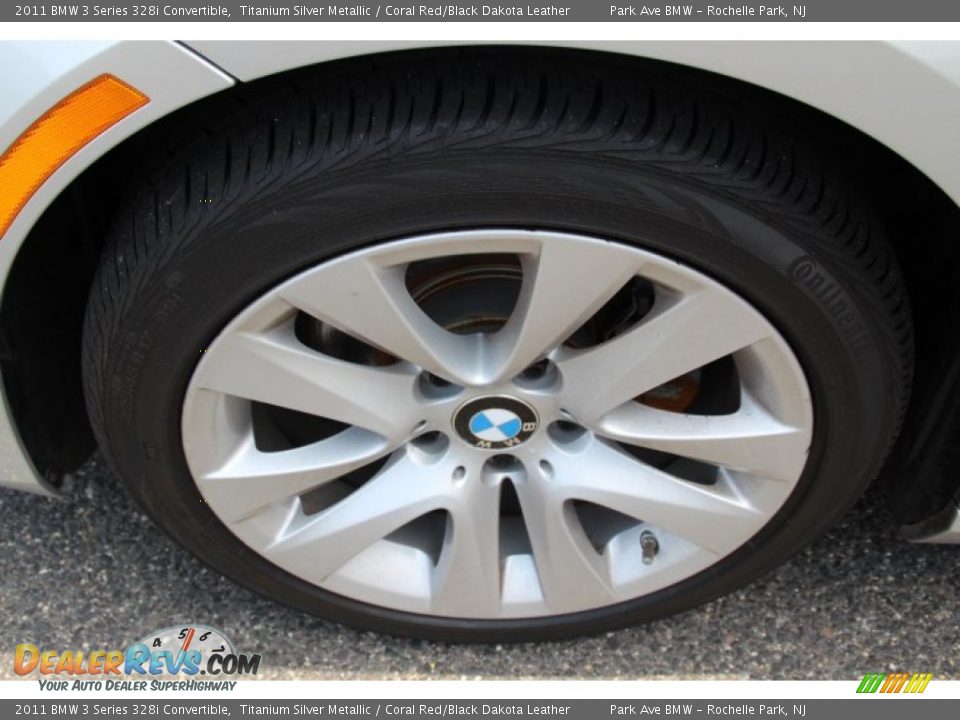 2011 BMW 3 Series 328i Convertible Titanium Silver Metallic / Coral Red/Black Dakota Leather Photo #28