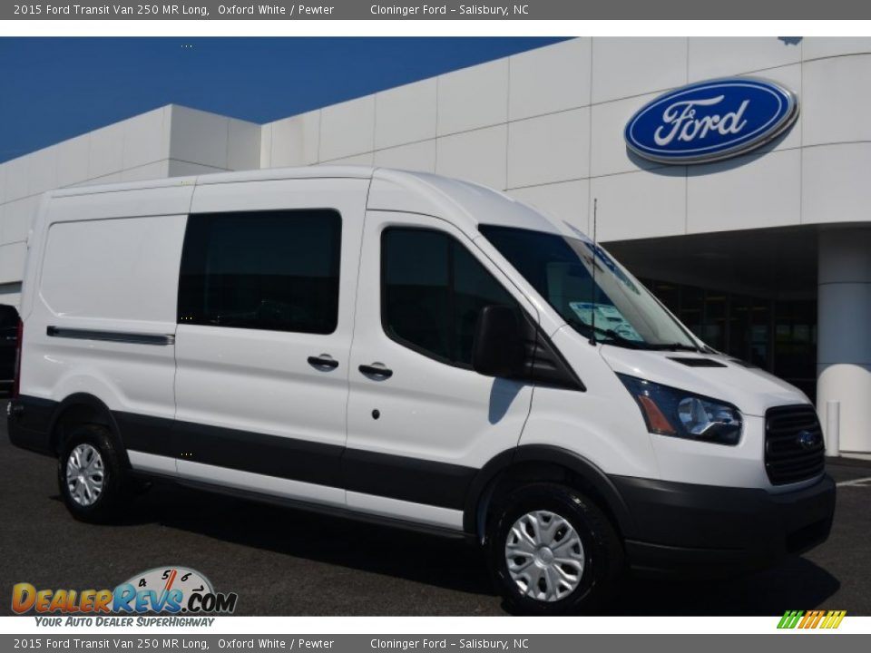 Oxford White 2015 Ford Transit Van 250 MR Long Photo #1