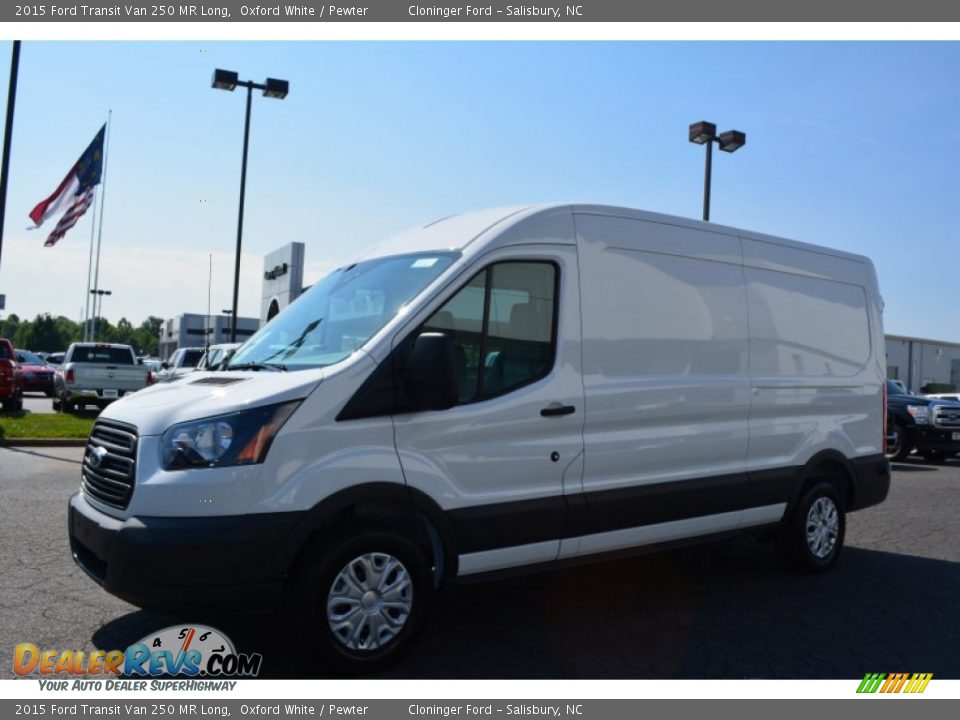 2015 Ford Transit Van 250 MR Long Oxford White / Pewter Photo #3