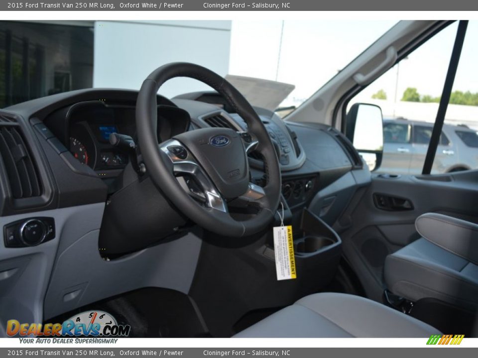 2015 Ford Transit Van 250 MR Long Oxford White / Pewter Photo #6
