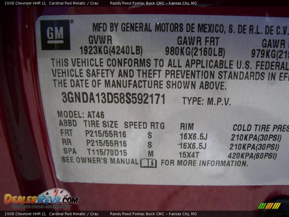 2008 Chevrolet HHR LS Cardinal Red Metallic / Gray Photo #14