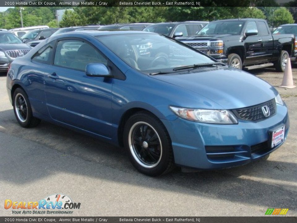 2010 Honda Civic EX Coupe Atomic Blue Metallic / Gray Photo #3