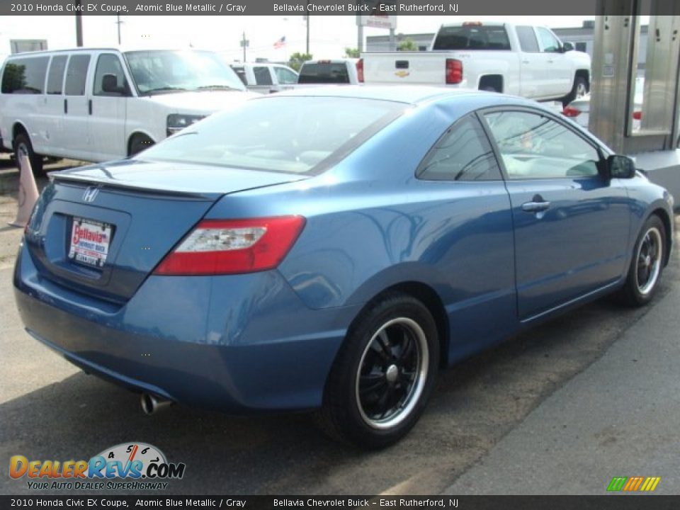 2010 Honda Civic EX Coupe Atomic Blue Metallic / Gray Photo #4