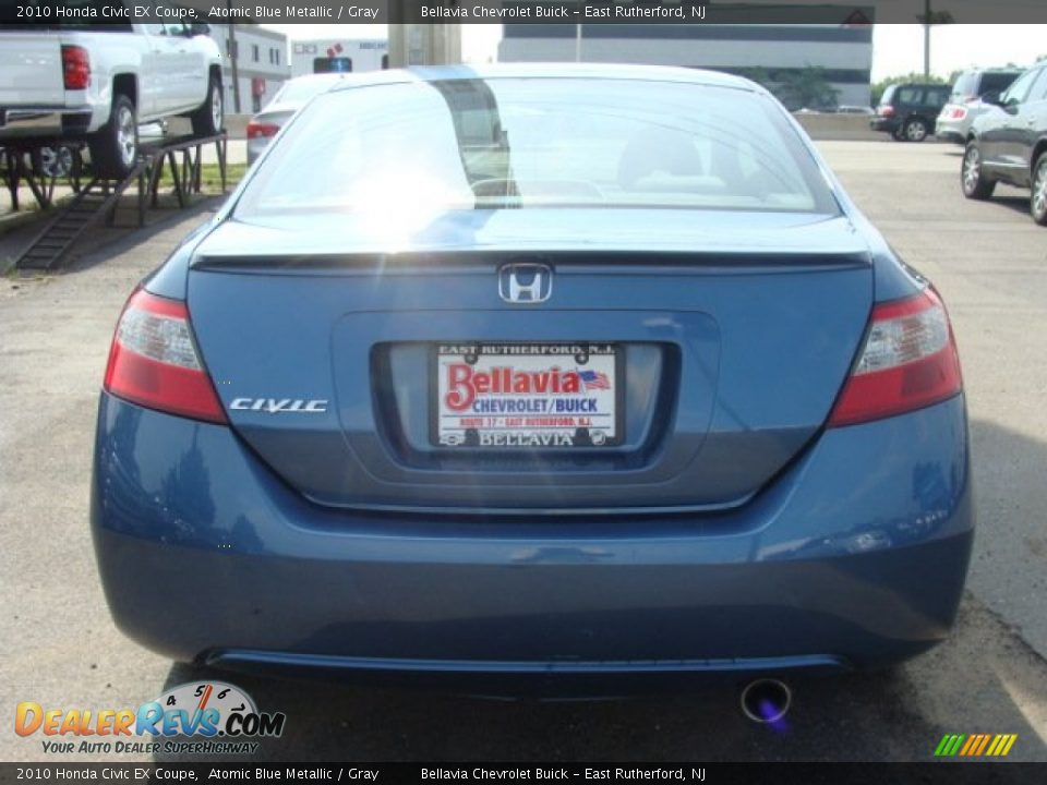 2010 Honda Civic EX Coupe Atomic Blue Metallic / Gray Photo #5