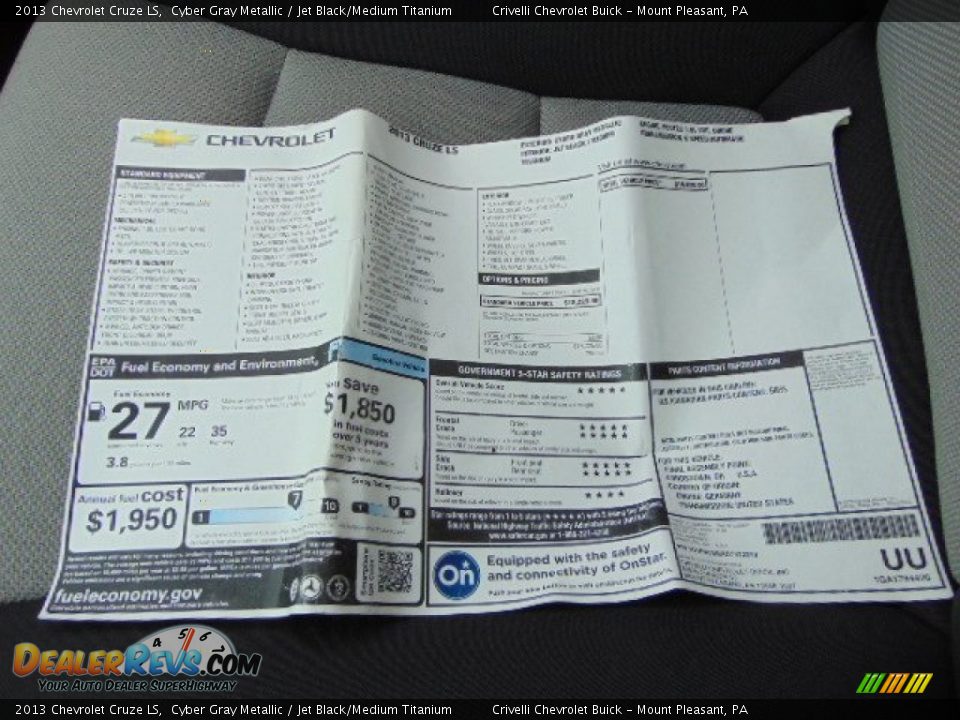 2013 Chevrolet Cruze LS Cyber Gray Metallic / Jet Black/Medium Titanium Photo #28