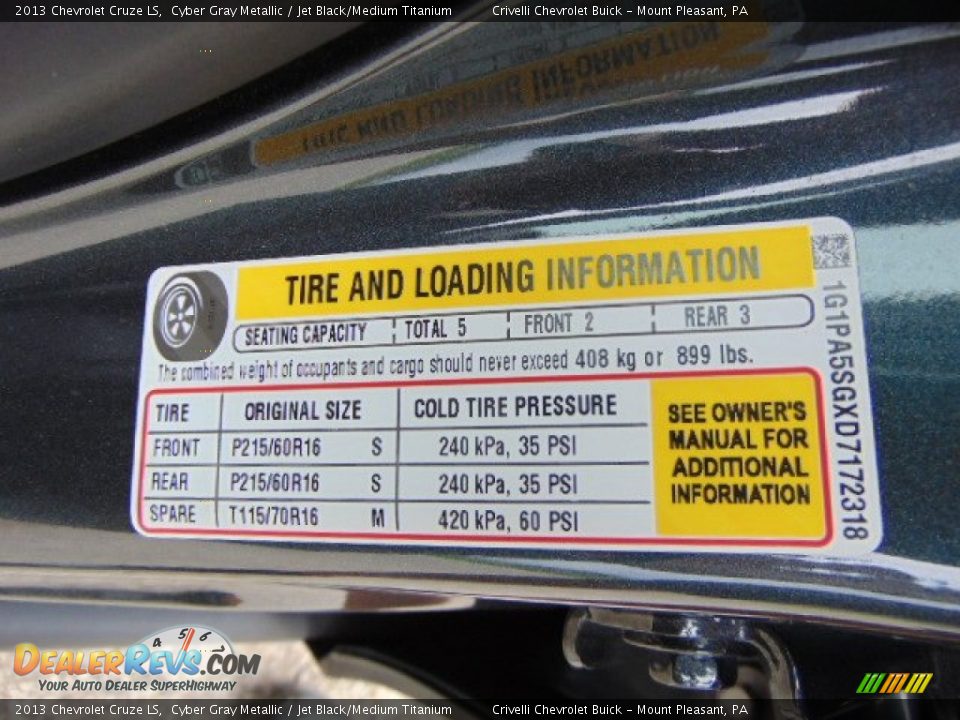 2013 Chevrolet Cruze LS Cyber Gray Metallic / Jet Black/Medium Titanium Photo #32