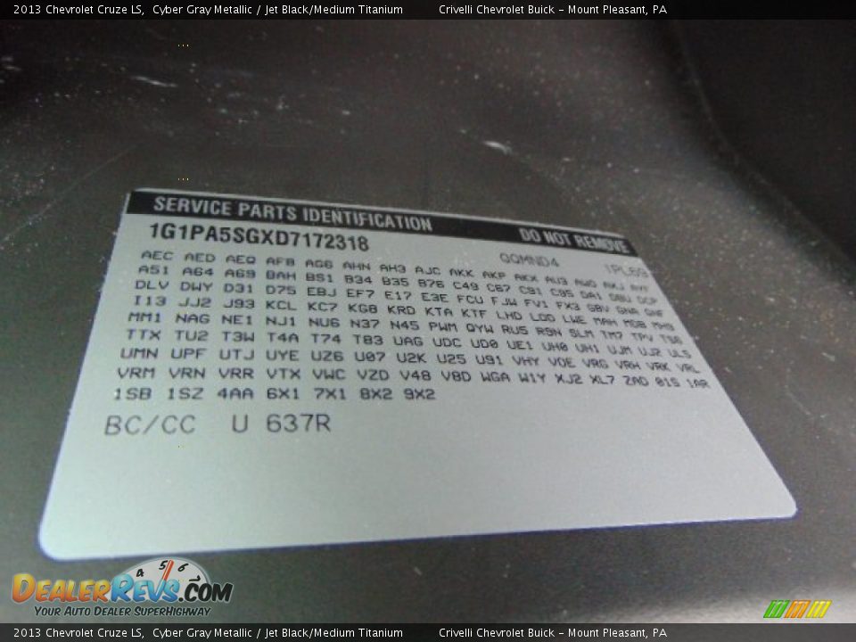 2013 Chevrolet Cruze LS Cyber Gray Metallic / Jet Black/Medium Titanium Photo #34