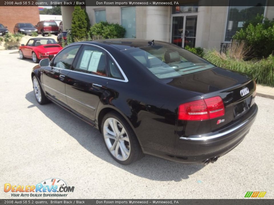 2008 Audi S8 5.2 quattro Brilliant Black / Black Photo #6