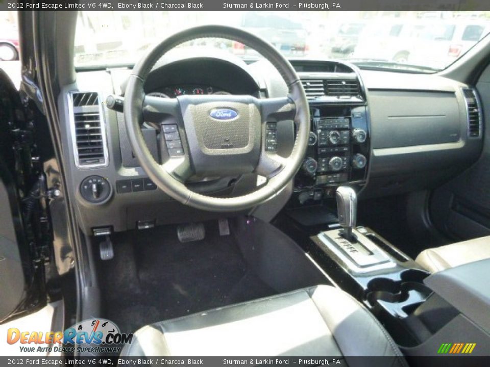 2012 Ford Escape Limited V6 4WD Ebony Black / Charcoal Black Photo #9