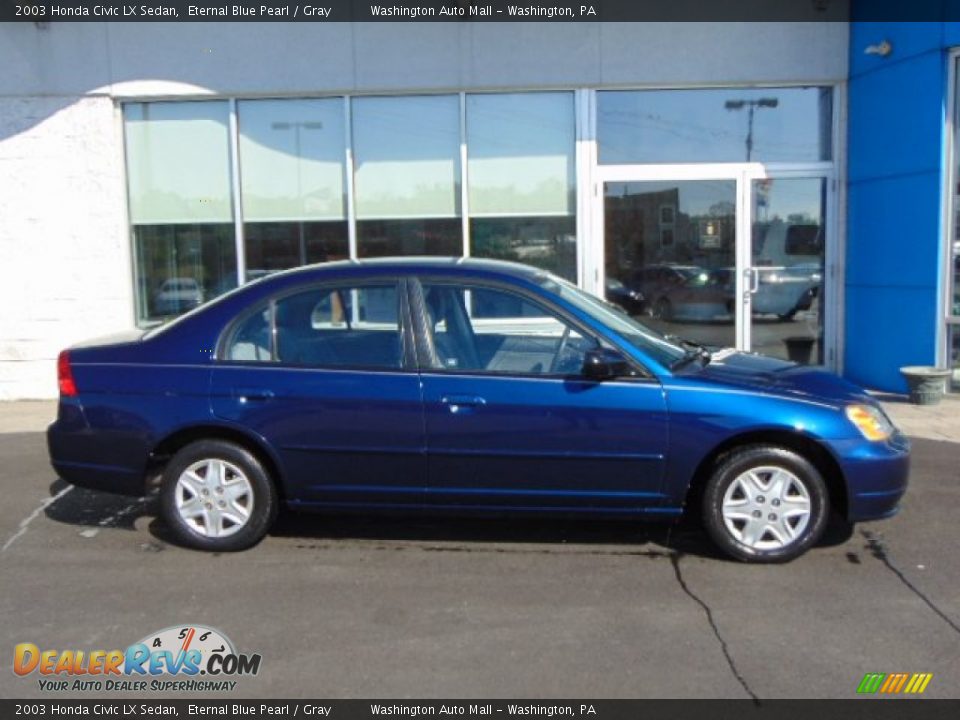 2003 Honda Civic LX Sedan Eternal Blue Pearl / Gray Photo #2