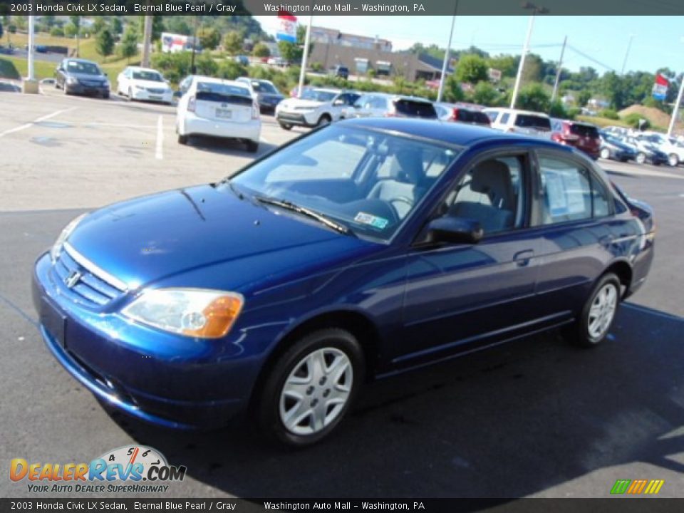 2003 Honda Civic LX Sedan Eternal Blue Pearl / Gray Photo #5