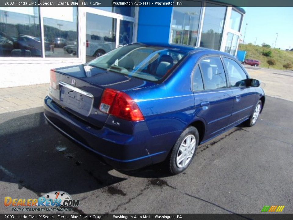 2003 Honda Civic LX Sedan Eternal Blue Pearl / Gray Photo #9
