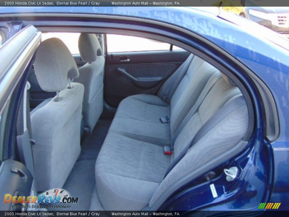 2003 Honda Civic LX Sedan Eternal Blue Pearl / Gray Photo #16