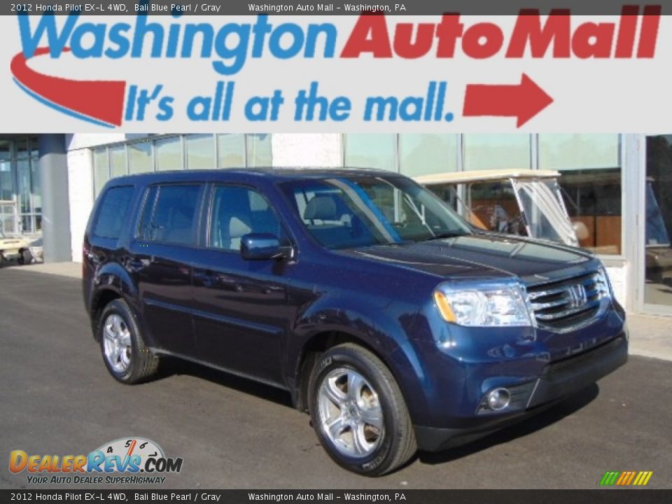 2012 Honda Pilot EX-L 4WD Bali Blue Pearl / Gray Photo #1