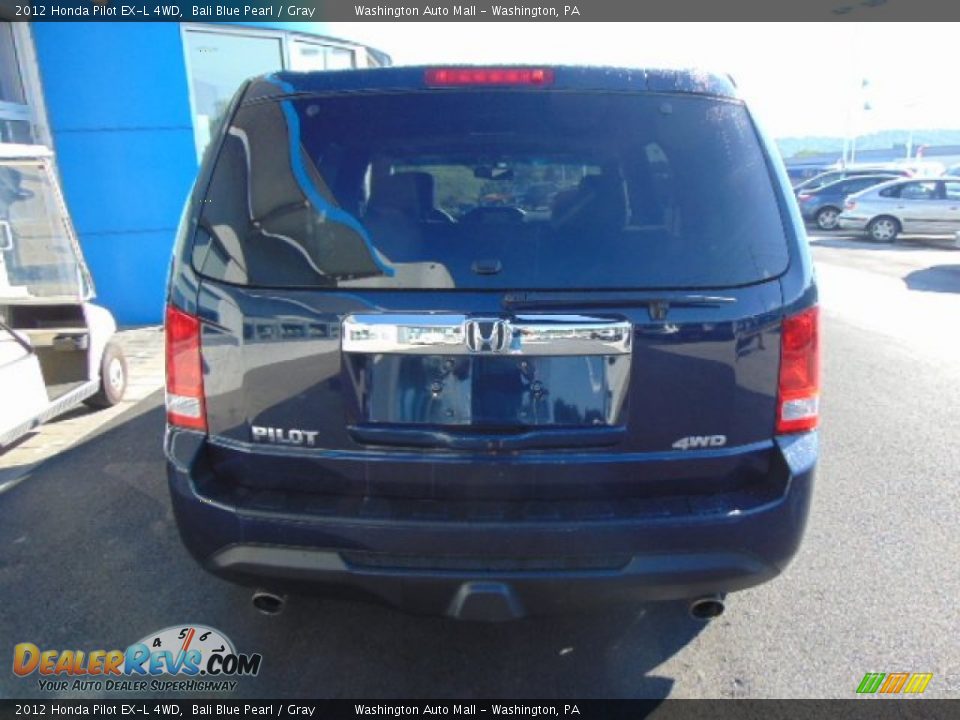 2012 Honda Pilot EX-L 4WD Bali Blue Pearl / Gray Photo #7