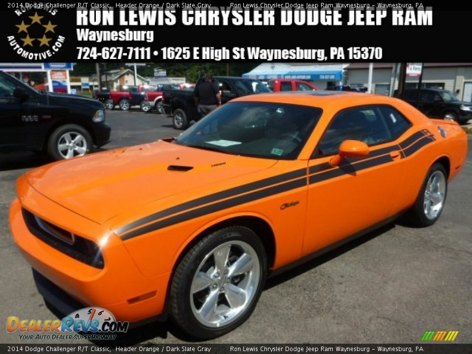 2014 Dodge Challenger R/T Classic Header Orange / Dark Slate Gray Photo #1