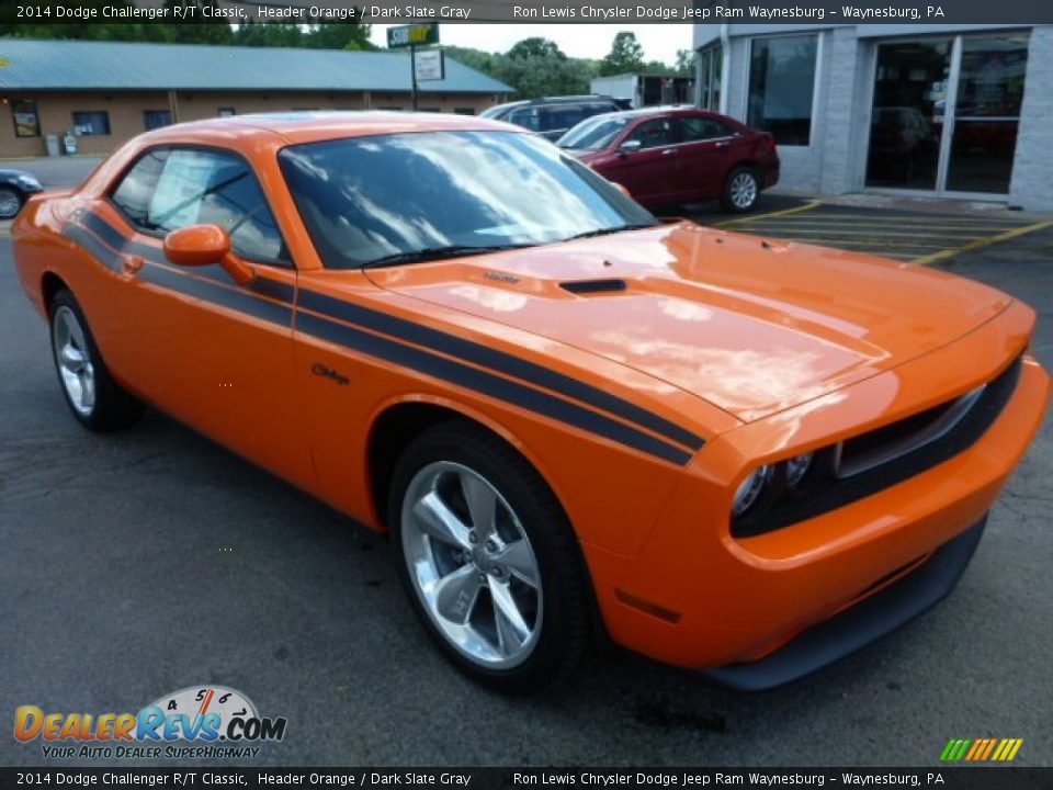 2014 Dodge Challenger R/T Classic Header Orange / Dark Slate Gray Photo #7