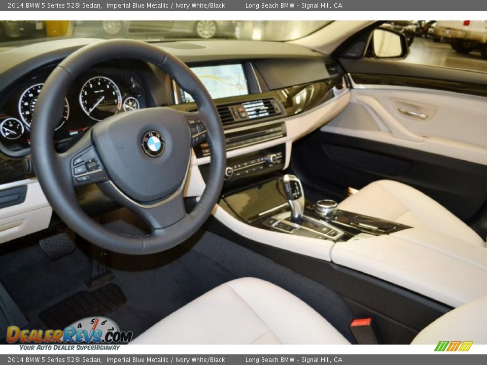 2014 BMW 5 Series 528i Sedan Imperial Blue Metallic / Ivory White/Black Photo #6