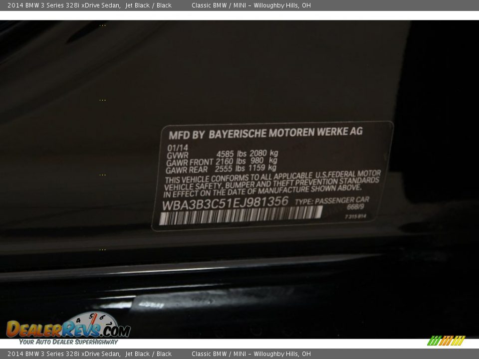2014 BMW 3 Series 328i xDrive Sedan Jet Black / Black Photo #30