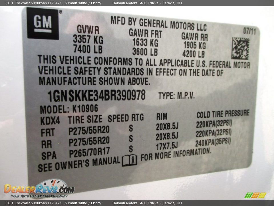 2011 Chevrolet Suburban LTZ 4x4 Summit White / Ebony Photo #6