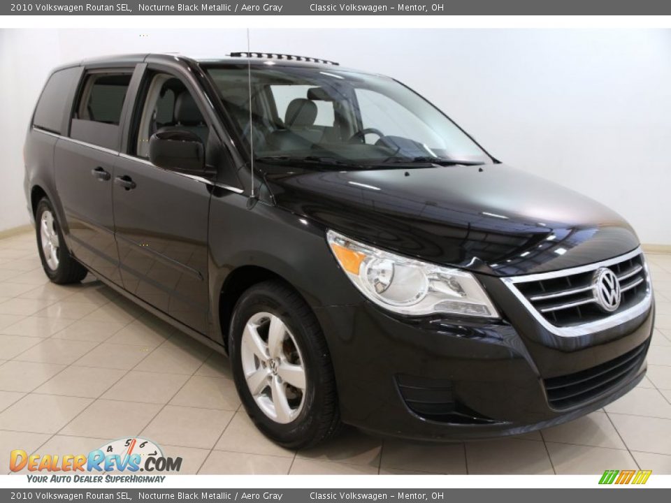 2010 Volkswagen Routan SEL Nocturne Black Metallic / Aero Gray Photo #1