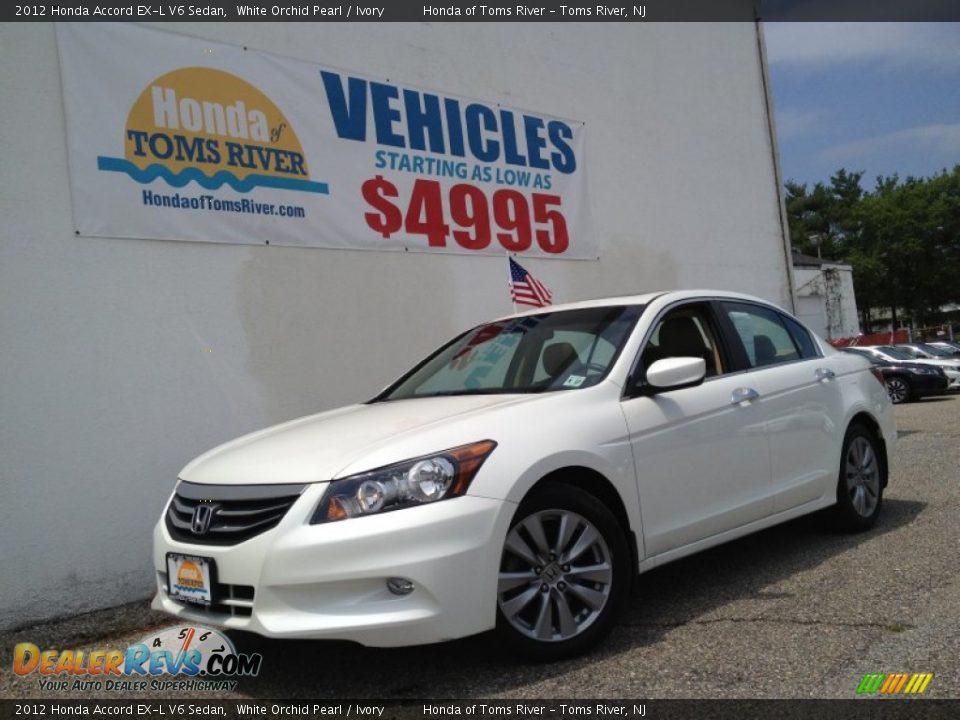 2012 Honda Accord EX-L V6 Sedan White Orchid Pearl / Ivory Photo #1