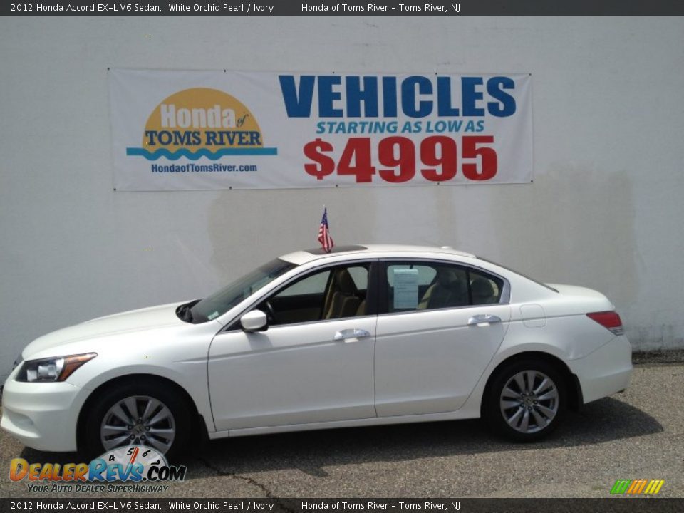 2012 Honda Accord EX-L V6 Sedan White Orchid Pearl / Ivory Photo #5