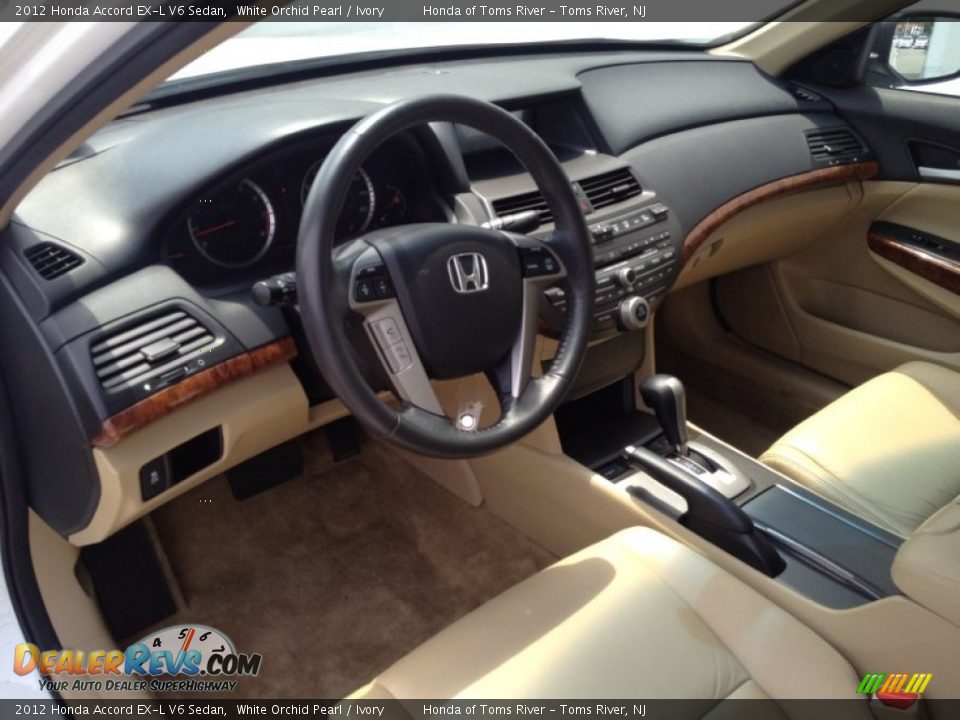 2012 Honda Accord EX-L V6 Sedan White Orchid Pearl / Ivory Photo #14