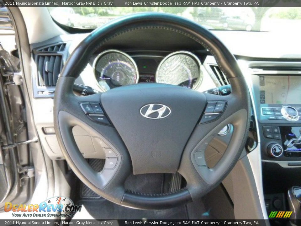 2011 Hyundai Sonata Limited Harbor Gray Metallic / Gray Photo #18