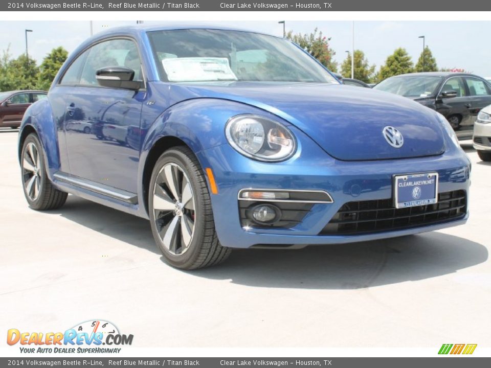 2014 Volkswagen Beetle R-Line Reef Blue Metallic / Titan Black Photo #1