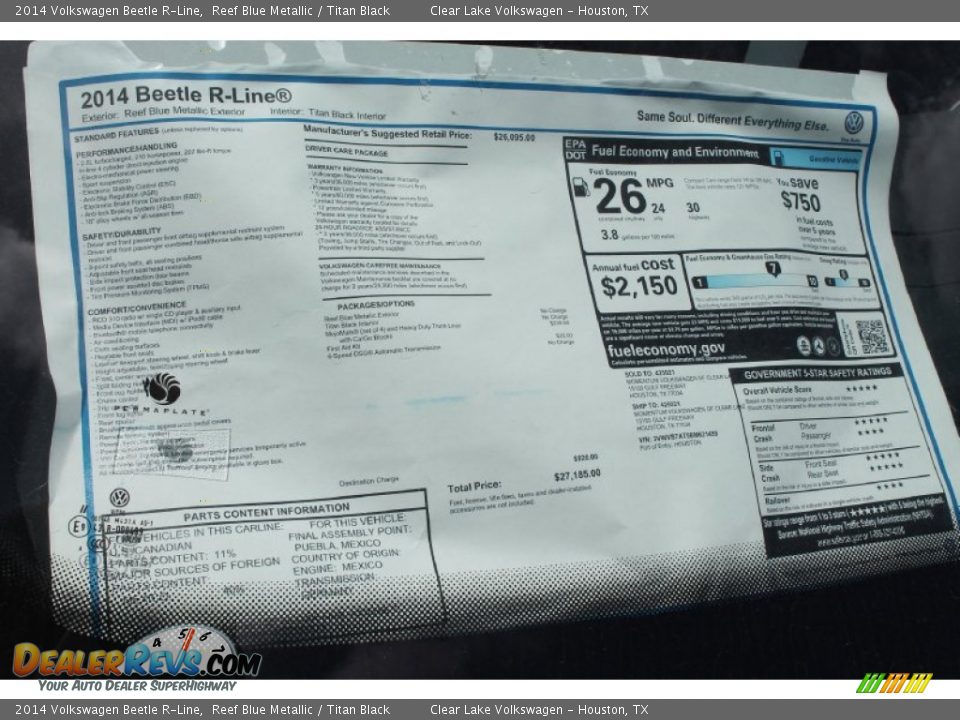 2014 Volkswagen Beetle R-Line Reef Blue Metallic / Titan Black Photo #9