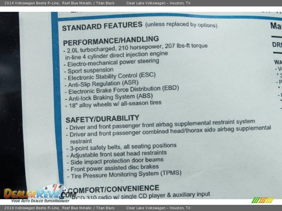 2014 Volkswagen Beetle R-Line Reef Blue Metallic / Titan Black Photo #10